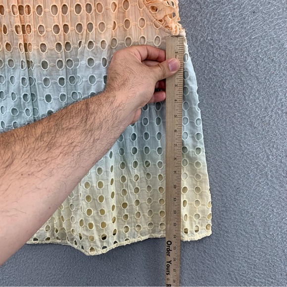 Anthropologie Ollari Ombre Lined Eyelet Pastel Sleeveless Cotton Top Blouse XS - Picture 7 of 12